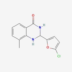 molecular formula C13H11ClN2O2 B7591631 2-(5-chlorofuran-2-yl)-8-methyl-2,3-dihydro-1H-quinazolin-4-one 