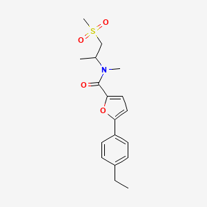 molecular formula C18H23NO4S B7591684 5-(4-ethylphenyl)-N-methyl-N-(1-methylsulfonylpropan-2-yl)furan-2-carboxamide 