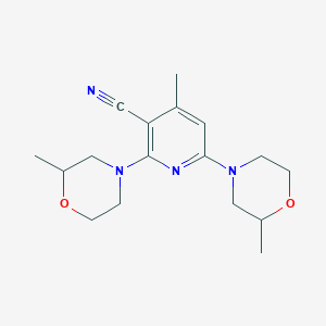 molecular formula C17H24N4O2 B7591704 4-Methyl-2,6-bis(2-methylmorpholin-4-yl)pyridine-3-carbonitrile 