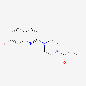 molecular formula C16H18FN3O B7591719 1-[4-(7-Fluoroquinolin-2-yl)piperazin-1-yl]propan-1-one 
