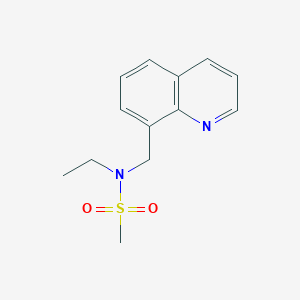 molecular formula C13H16N2O2S B7591742 N-ethyl-N-(quinolin-8-ylmethyl)methanesulfonamide 