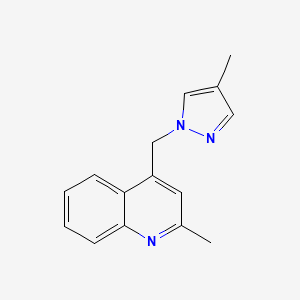 molecular formula C15H15N3 B7591762 2-Methyl-4-[(4-methylpyrazol-1-yl)methyl]quinoline 