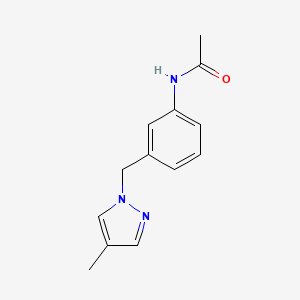 molecular formula C13H15N3O B7591784 N-[3-[(4-methylpyrazol-1-yl)methyl]phenyl]acetamide 