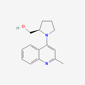 molecular formula C15H18N2O B7591792 [(2R)-1-(2-methylquinolin-4-yl)pyrrolidin-2-yl]methanol 