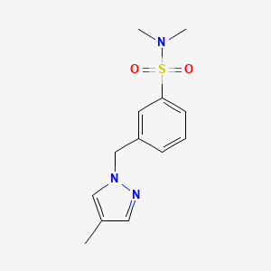 molecular formula C13H17N3O2S B7591794 N,N-dimethyl-3-[(4-methylpyrazol-1-yl)methyl]benzenesulfonamide 