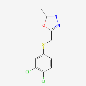 molecular formula C10H8Cl2N2OS B7591803 2-[(3,4-Dichlorophenyl)sulfanylmethyl]-5-methyl-1,3,4-oxadiazole 