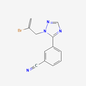 molecular formula C12H9BrN4 B7591817 3-[2-(2-Bromoprop-2-enyl)-1,2,4-triazol-3-yl]benzonitrile 
