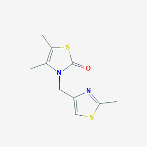 molecular formula C10H12N2OS2 B7591826 4,5-Dimethyl-3-[(2-methyl-1,3-thiazol-4-yl)methyl]-1,3-thiazol-2-one 