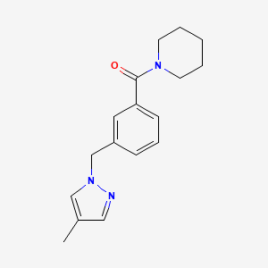 molecular formula C17H21N3O B7591831 [3-[(4-Methylpyrazol-1-yl)methyl]phenyl]-piperidin-1-ylmethanone 