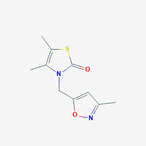 molecular formula C10H12N2O2S B7591839 4,5-Dimethyl-3-[(3-methyl-1,2-oxazol-5-yl)methyl]-1,3-thiazol-2-one 