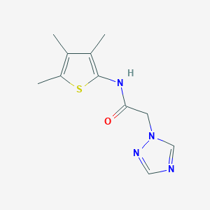 molecular formula C11H14N4OS B7591860 2-(1,2,4-triazol-1-yl)-N-(3,4,5-trimethylthiophen-2-yl)acetamide 
