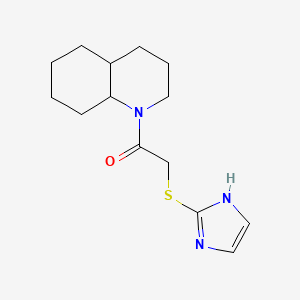 molecular formula C14H21N3OS B7591876 1-(3,4,4a,5,6,7,8,8a-octahydro-2H-quinolin-1-yl)-2-(1H-imidazol-2-ylsulfanyl)ethanone 