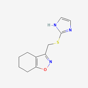 molecular formula C11H13N3OS B7591877 3-(1H-imidazol-2-ylsulfanylmethyl)-4,5,6,7-tetrahydro-1,2-benzoxazole 