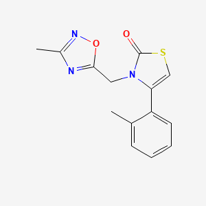 molecular formula C14H13N3O2S B7591887 3-[(3-Methyl-1,2,4-oxadiazol-5-yl)methyl]-4-(2-methylphenyl)-1,3-thiazol-2-one 