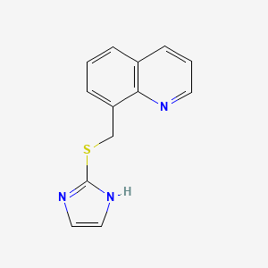molecular formula C13H11N3S B7591893 8-(1H-imidazol-2-ylsulfanylmethyl)quinoline 