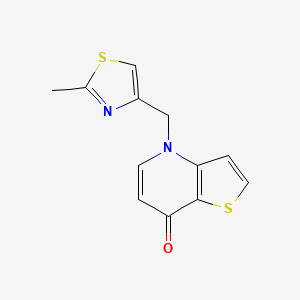 molecular formula C12H10N2OS2 B7591902 4-[(2-Methyl-1,3-thiazol-4-yl)methyl]thieno[3,2-b]pyridin-7-one 