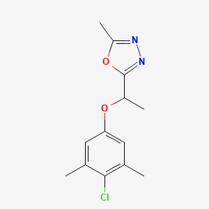 molecular formula C13H15ClN2O2 B7591918 2-[1-(4-Chloro-3,5-dimethylphenoxy)ethyl]-5-methyl-1,3,4-oxadiazole 