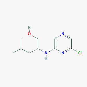 molecular formula C10H16ClN3O B7591925 2-[(6-Chloropyrazin-2-yl)amino]-4-methylpentan-1-ol 