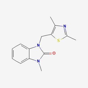 molecular formula C14H15N3OS B7591930 1-[(2,4-Dimethyl-1,3-thiazol-5-yl)methyl]-3-methylbenzimidazol-2-one 