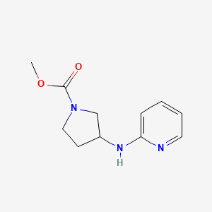 molecular formula C11H15N3O2 B7591935 Methyl 3-(pyridin-2-ylamino)pyrrolidine-1-carboxylate 