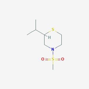 molecular formula C8H17NO2S2 B7591962 4-Methylsulfonyl-2-propan-2-ylthiomorpholine 
