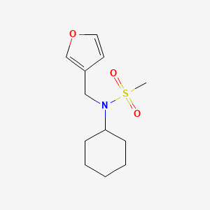 molecular formula C12H19NO3S B7592005 N-cyclohexyl-N-(furan-3-ylmethyl)methanesulfonamide 