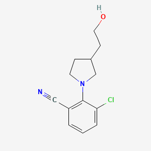 molecular formula C13H15ClN2O B7592014 3-Chloro-2-[3-(2-hydroxyethyl)pyrrolidin-1-yl]benzonitrile 