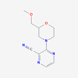 molecular formula C11H14N4O2 B7592024 3-[2-(Methoxymethyl)morpholin-4-yl]pyrazine-2-carbonitrile 