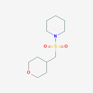 molecular formula C11H21NO3S B7592038 1-(Oxan-4-ylmethylsulfonyl)piperidine 