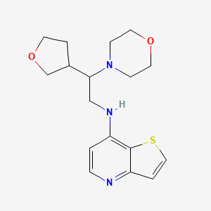 molecular formula C17H23N3O2S B7592064 N-[2-morpholin-4-yl-2-(oxolan-3-yl)ethyl]thieno[3,2-b]pyridin-7-amine 