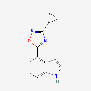 molecular formula C13H11N3O B7592078 3-cyclopropyl-5-(1H-indol-4-yl)-1,2,4-oxadiazole 