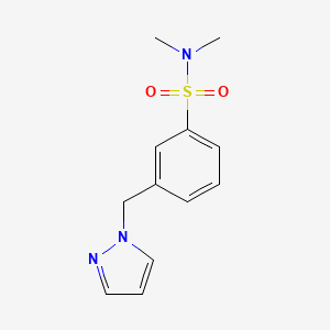 molecular formula C12H15N3O2S B7592105 N,N-dimethyl-3-(pyrazol-1-ylmethyl)benzenesulfonamide 