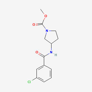 molecular formula C13H15ClN2O3 B7592153 Methyl 3-[(3-chlorobenzoyl)amino]pyrrolidine-1-carboxylate 