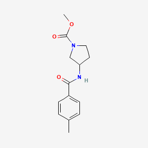 molecular formula C14H18N2O3 B7592159 Methyl 3-[(4-methylbenzoyl)amino]pyrrolidine-1-carboxylate 