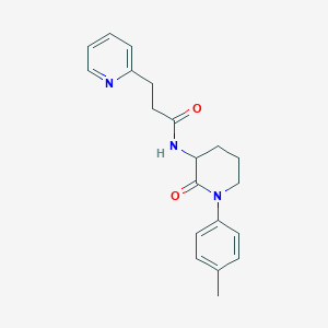molecular formula C20H23N3O2 B7592200 N-[1-(4-methylphenyl)-2-oxopiperidin-3-yl]-3-pyridin-2-ylpropanamide 