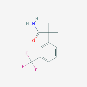 molecular formula C12H12F3NO B7592245 1-[3-(Trifluoromethyl)phenyl]cyclobutane-1-carboxamide 
