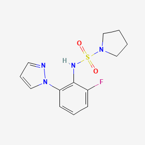 molecular formula C13H15FN4O2S B7592261 N-(2-fluoro-6-pyrazol-1-ylphenyl)pyrrolidine-1-sulfonamide 