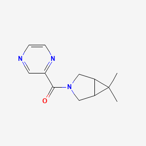 molecular formula C12H15N3O B7592272 (6,6-Dimethyl-3-azabicyclo[3.1.0]hexan-3-yl)-pyrazin-2-ylmethanone 