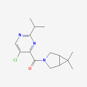 molecular formula C15H20ClN3O B7592290 (5-Chloro-2-propan-2-ylpyrimidin-4-yl)-(6,6-dimethyl-3-azabicyclo[3.1.0]hexan-3-yl)methanone 