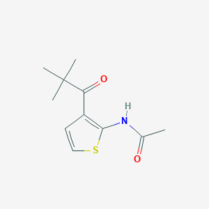 molecular formula C11H15NO2S B7592325 N-[3-(2,2-dimethylpropanoyl)thiophen-2-yl]acetamide 
