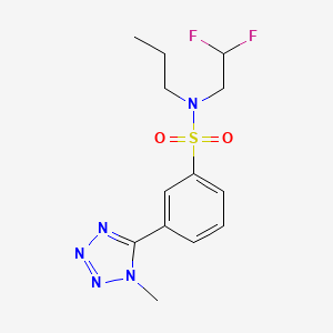 molecular formula C13H17F2N5O2S B7592335 N-(2,2-difluoroethyl)-3-(1-methyltetrazol-5-yl)-N-propylbenzenesulfonamide 