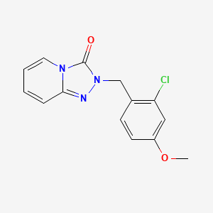 molecular formula C14H12ClN3O2 B7592411 2-[(2-Chloro-4-methoxyphenyl)methyl]-[1,2,4]triazolo[4,3-a]pyridin-3-one 