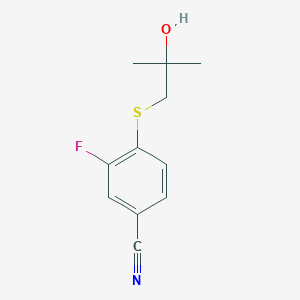 3-Fluoro-4-(2-hydroxy-2-methylpropyl)sulfanylbenzonitrile