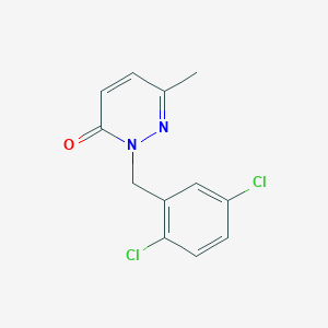molecular formula C12H10Cl2N2O B7592429 2-[(2,5-Dichlorophenyl)methyl]-6-methylpyridazin-3-one 