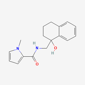 molecular formula C17H20N2O2 B7592433 N-[(1-hydroxy-3,4-dihydro-2H-naphthalen-1-yl)methyl]-1-methylpyrrole-2-carboxamide 