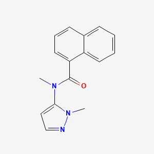 molecular formula C16H15N3O B7592451 N-methyl-N-(2-methylpyrazol-3-yl)naphthalene-1-carboxamide 