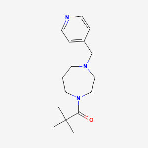 molecular formula C16H25N3O B7592473 2,2-Dimethyl-1-[4-(pyridin-4-ylmethyl)-1,4-diazepan-1-yl]propan-1-one 