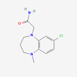 molecular formula C12H16ClN3O B7592502 2-(7-chloro-1-methyl-3,4-dihydro-2H-1,5-benzodiazepin-5-yl)acetamide 