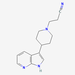 molecular formula C15H18N4 B7592535 3-[4-(1H-pyrrolo[2,3-b]pyridin-3-yl)piperidin-1-yl]propanenitrile 