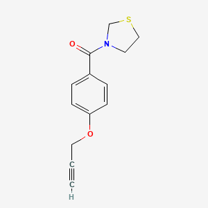 molecular formula C13H13NO2S B7592566 (4-Prop-2-ynoxyphenyl)-(1,3-thiazolidin-3-yl)methanone 